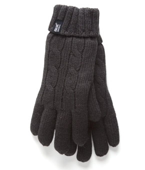 Heat Holders Knitted Gloves - Black