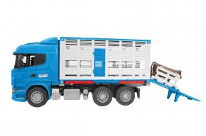 Bruder Scania R-Series cattle transportation truck + cow 1:16   toy.