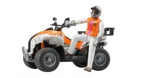 Bruder Quad with driver 1:16 scale toy.