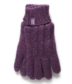 Heat Holders Knitted Gloves - Purple