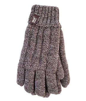 Heat Holders Knitted Gloves - Fawn