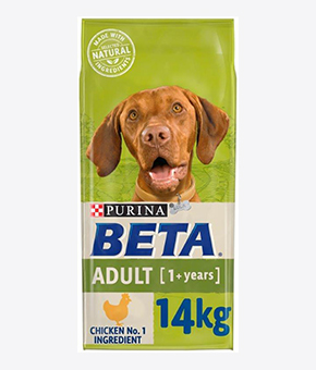 Beta Adult Chicken Dog Food.