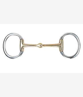 Shires Brass Alloy Flat Ring Jointed Eggbutt Snaffle