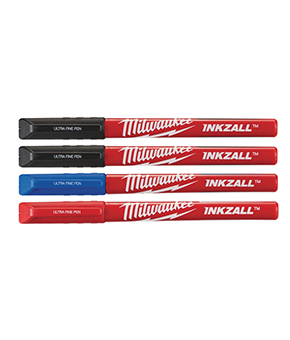 Milwaukee Inkzall Fine Tip Pen - Coloured - 4 pack