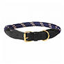 Weatherbeeta Rope Leather Dog Collar Navy/Brown