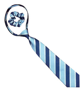 Equetech Junior Lurex Stripe Zipper Tie - Navy/Light Blue/Silver