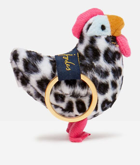 Joules Charmwell Velvet Keyring - Chicken