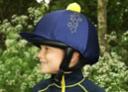 Hy Equestrian Stella Hat Cover - Navy/Yellow