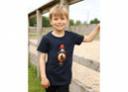 Hy Equestrian Thelwell Collection Children's Badge T-Shirt in Navy