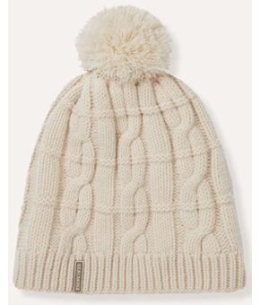 Sealskinz Hemsby Waterproof Cable Knit Bobble Hat Cream