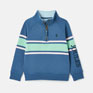 Joules Boys Quarter Zip Sweatshirt - Blue Striped