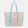 Joules Promenade Canvas Beach Bag - Pastel Striped