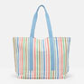 Joules Promenade Canvas Beach Bag - Pastel Striped