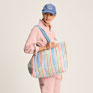 Joules Promenade Canvas Beach Bag - Pastel Striped