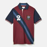 Joules Embellished Classic Fit Polo Shirt - Navy/Burgundy