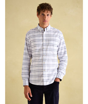 Joules Welford Cotton Check Shirt - White