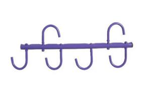 Roma 4 Hook Metal Tack Rack in Purple