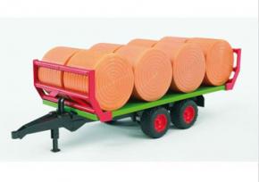 Bale transport trailer with 8 round bales