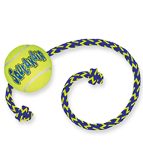 KONG SqueakAir Tennis Ball With Rope