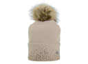 Hy Diamante Bobble Hat - Beige