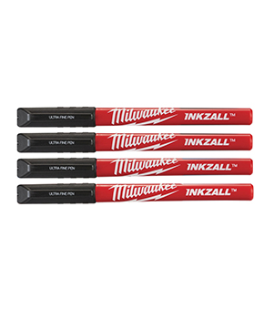 Milwaukee Inkzall Fine Tip Pens - Black - 4 piece