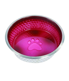 Weatherbeeta Non-Slip Steel Shade Dog Bowl - Magenta