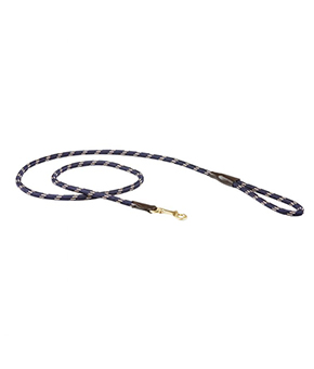 Weatherbeeta Rope Leather Dog Lead - Navy/Brown