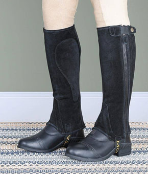 Shires Moretta Childs Suede Half Chaps Black