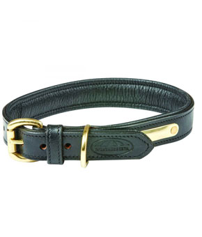 Weatherbeeta Padded Leather Dog Collar Black