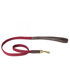 The Weatherbeeta Leather Plaited Dog Lead Brown/Maroon