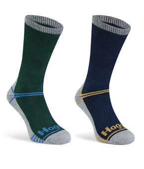 Hoggs Of Fife Coolmax Sock (Twin Pack) - Green/Navy