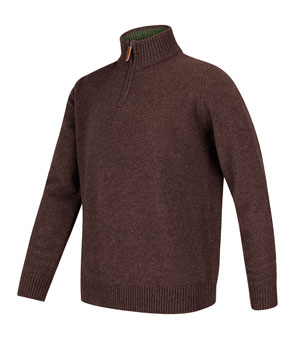 Hoggs Of Fife Lothian 1/4 Zip Neck Pullover - Redwood