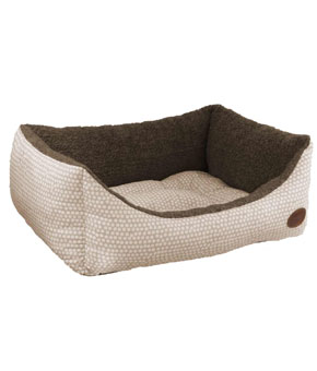 Snug & Cozy Mocha Polka Dot Dog Bed