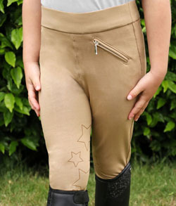 Hy Equestrian Stella Children's Riding Tights - Beige