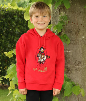 Hy Equestrian Thelwell Collection Children's Badge Hoodie - Red