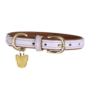 Digby & Fox Padded Leather Dog Collar Lilac