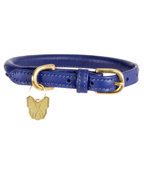 Digby & Fox Rolled Leather Dog Collar Navy