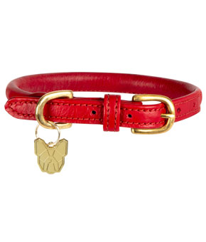 Digby & Fox Rolled Leather Dog Collar Scarlett