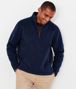 Joules Coxton Quarter Zip Fleece Sweatshirt - Marine Navy