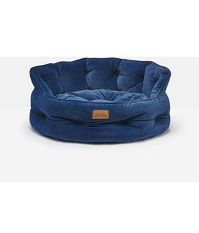 Joules Chesterfield Pet Bed in Navy