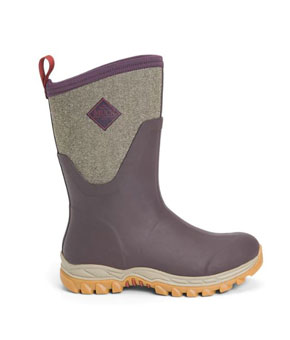 Muck Boot Women's Arctic Sport II Mid Boots Wine Herringbone