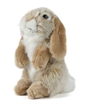 Living Nature Brown Sitting Lop Eared Rabbit Plush Toy