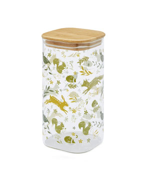 Cooksmart Woodland Glass Jar With Bamboo Lid 1.5L