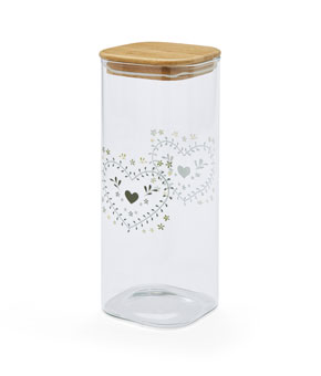 Cooksmart Woodland Glass Jar With Bamboo Lid - 2L