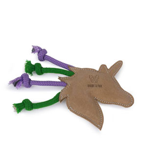 Digby & Fox Leather Unicorn Dog Toy