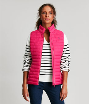 Joules Snug Water Resistant Packable Gilet - Fuschia Pink