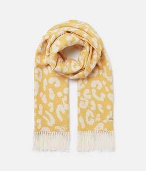 Joules Elissa Jacquard Warm Handle Scarf - Gold Bee Leopard