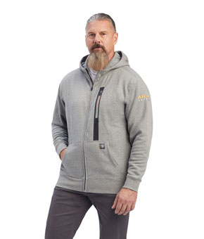 Ariat Rebar Workman Full Zip Hoodie - Heather Grey