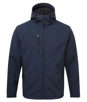 Castle Clothing Fort Holkam Hooded Softshell Jacket - Navy Blue