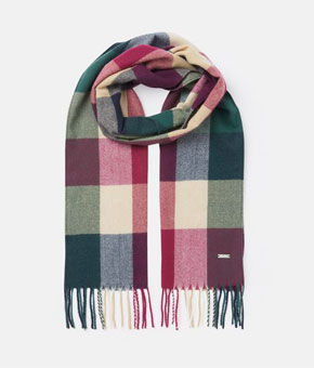 Joules Bracken Check Warm Handle Scarf - Ginger Check